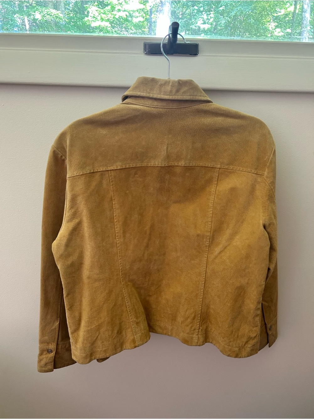 Vintage 100% Suede Leather Jacket Tan XL - Picture 4 of 5